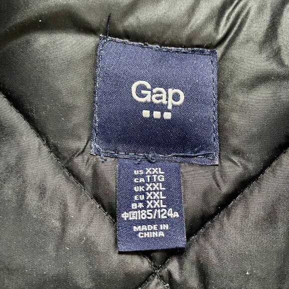Gap Men's Black Quilted Snap & Zipper Front Vest Size XXL Layer Grandpacore - Picture 3 of 11